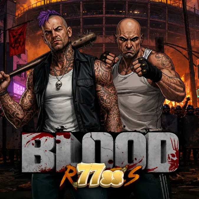 Cena urbana e rebelde do jogo de slot Blood Rebels